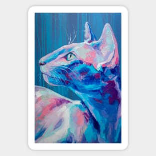 Conceptual abstract painting of a cat muzzle. Sticker